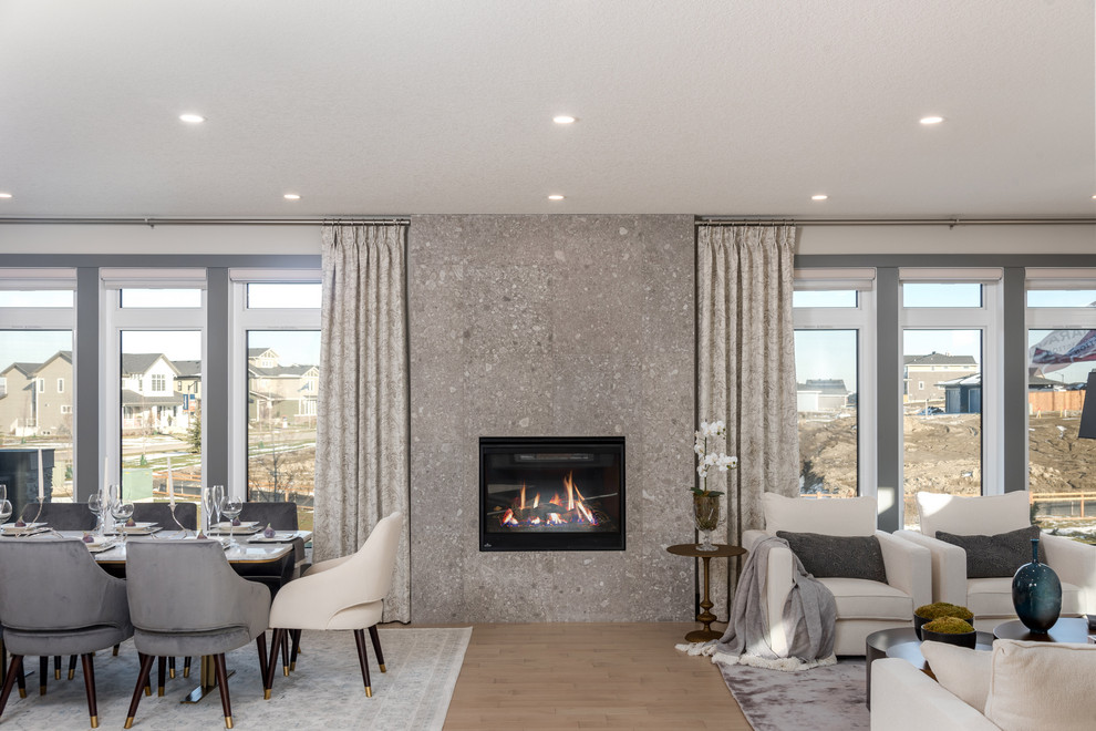 Inspiration for a transitional home design remodel in Calgary