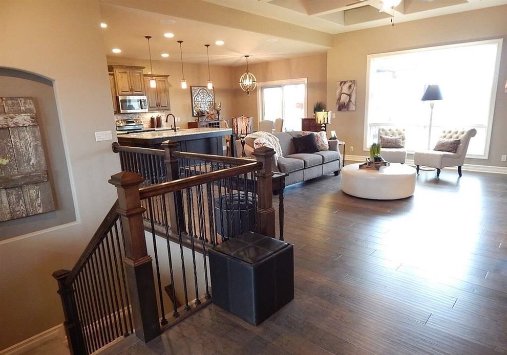 Mountain style home design photo in Omaha
