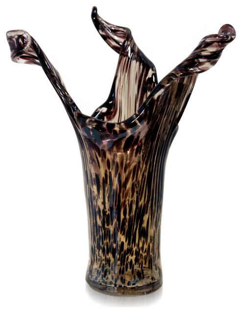 Tortoise Shell Vase 3 Point Murano Glass Vase, Tortoiseshell ...