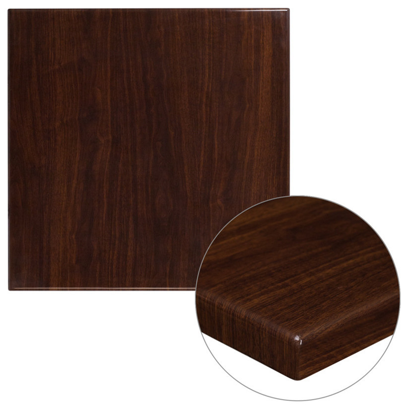 30" Square High, Gloss Resin Table Top With 2" Thick Drop, Lip