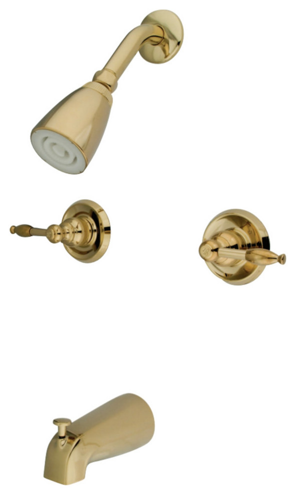 Kingston Brass KB242KL Tub and Shower Faucet, Polished Brass