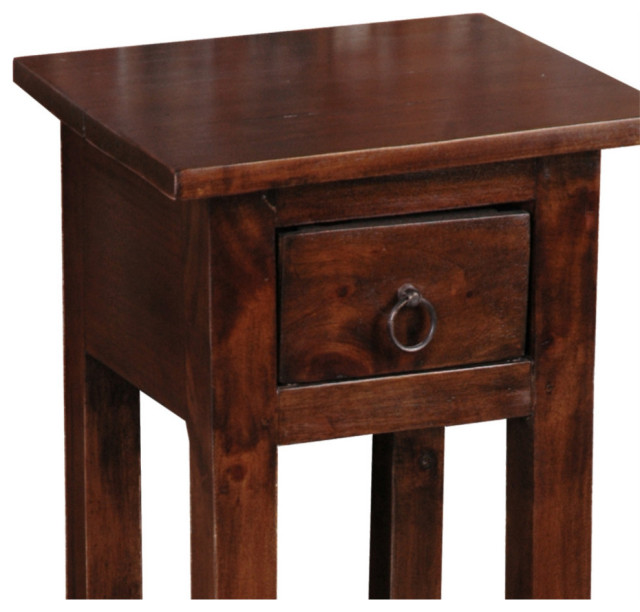 Java Side Table Traditional Sunset Trading Cottage Narrow Side Table, Java Brown - Transitional ...