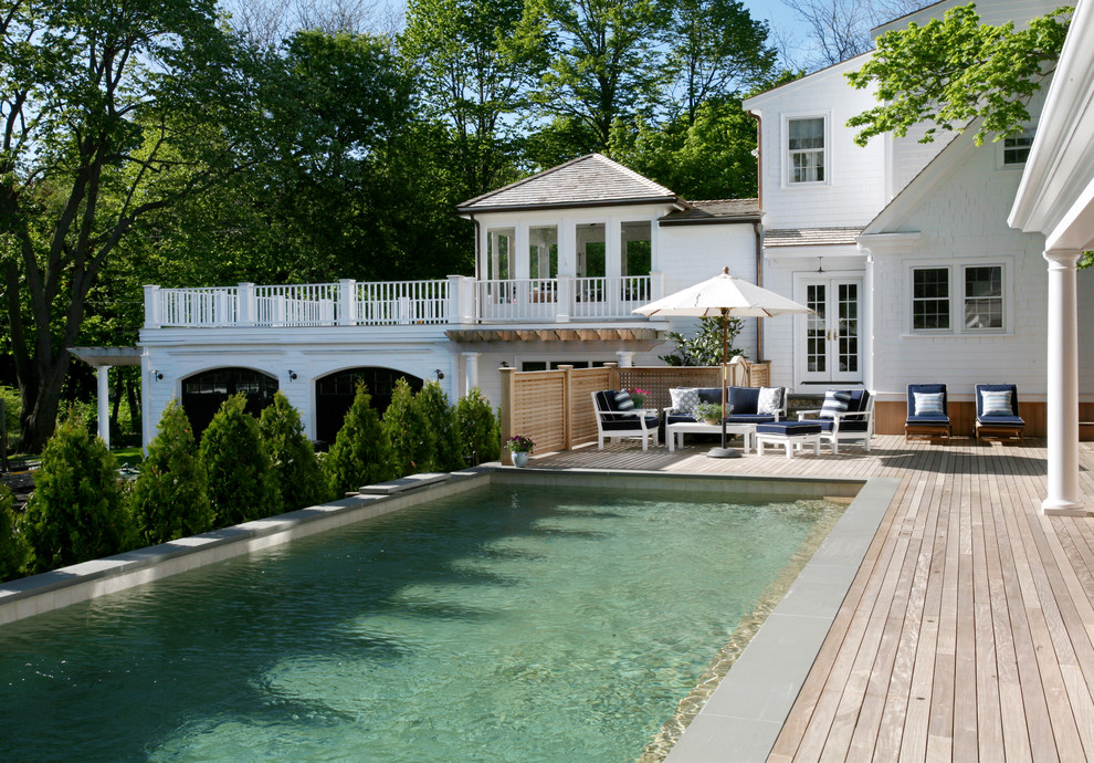 This is an example of a backyard pool in Boston.