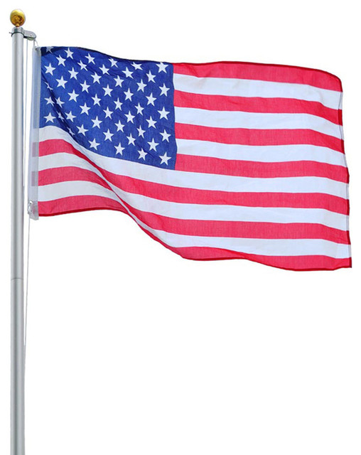 25 Sectional Aluminum Flagpole With Us Flag Ball Kit Contemporary Flags And Flagpoles By Yescom Houzz