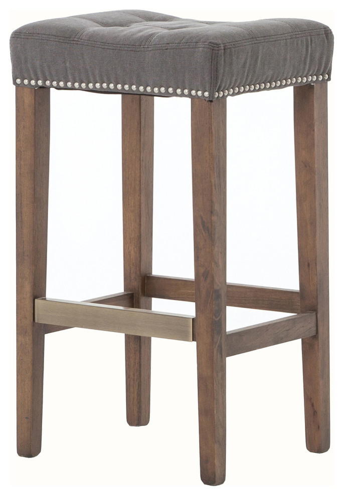 Ashford Sean Bar Stool With Kickplate Transitional Bar Stools And