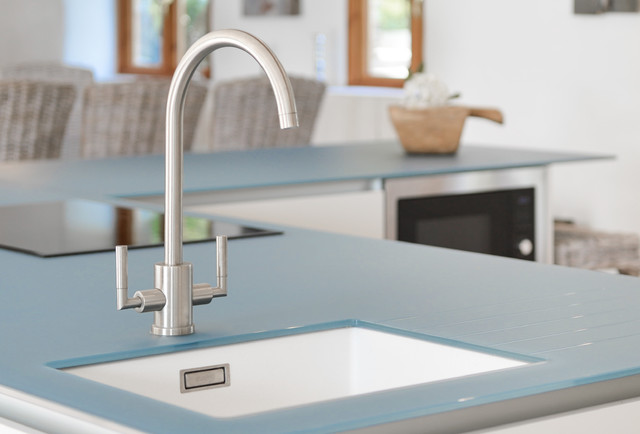 Glass work top country-kitchen
