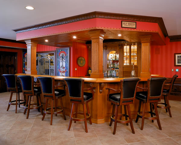 Inspiration for a mid-sized transitional home bar remodel in DC Metro