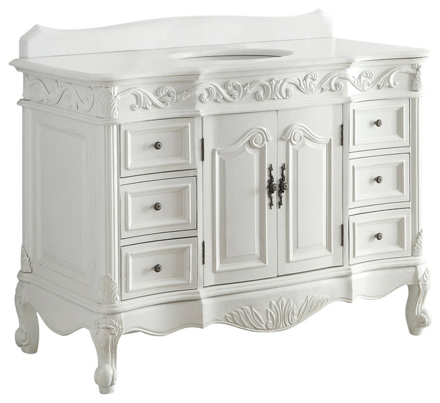42 Antique Style White Beckham Bathroom Sink Vanity