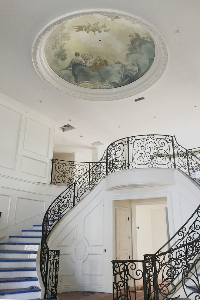 This is an example of a victorian staircase in Los Angeles.