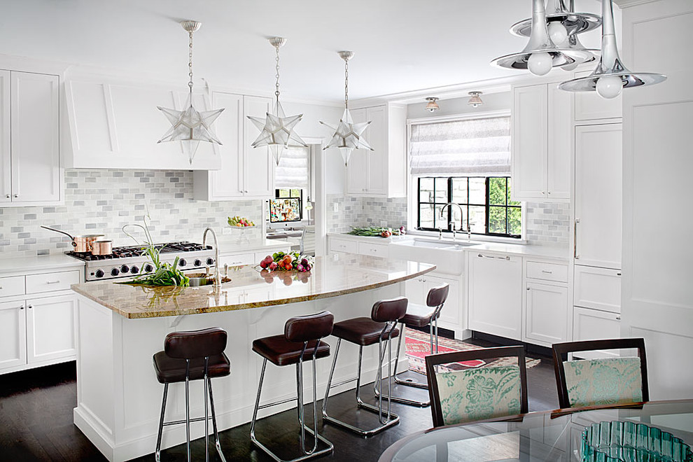 Traditional kitchen in Chicago with a farmhouse sink.