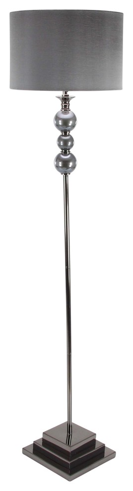 Eclectic Classical Iron and Polyester Floor Lamp, Gray