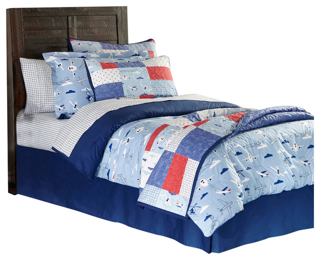 Lullaby Bedding Printed Quilted Airplanes Euro Shams