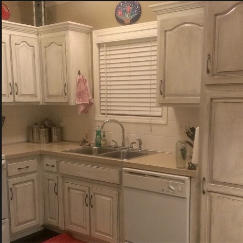 Painting kitchen cabinets a rustic look