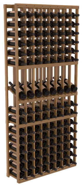 8 Column Display Row Wine Cellar Kit, Redwood, Oak/Satin Fini