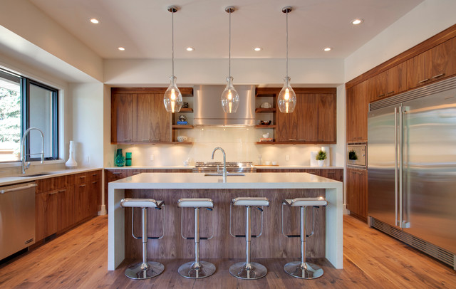 Modern Custom Home contemporaneo-cocina