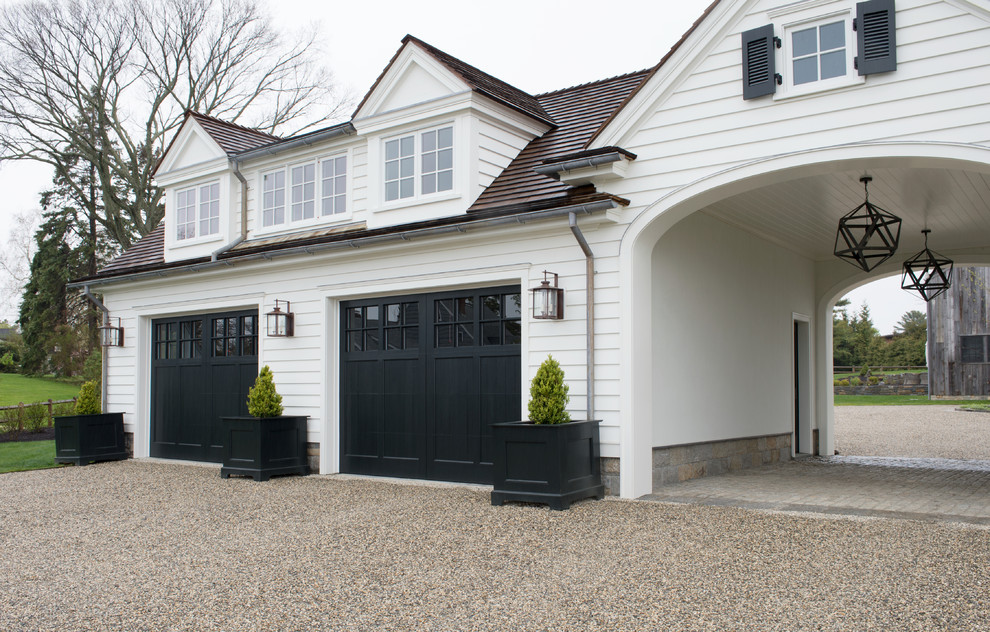 This is an example of a traditional detached garage in New York.