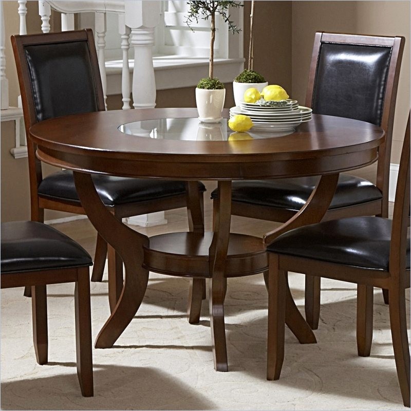 Homelegance Avalon Round Dining Table in Low Sheen Cherry