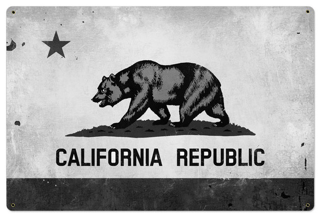 California Flag Vintage Metal Sign