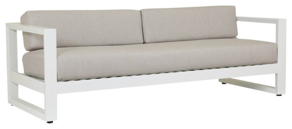 Newport Sofa With Cushions, Cast Silver - Contemporary - Outdoor Sofas - by  Sunset West Outdoor Furniture | Houzz