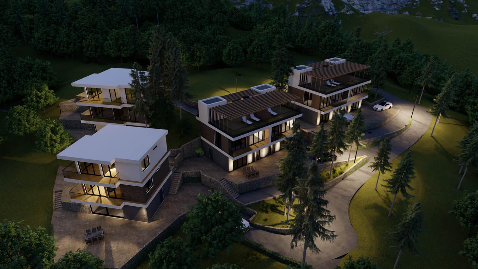 Комплексная застройка дуплексами и жилыми домами