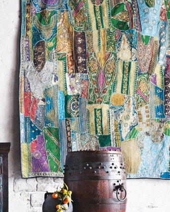 Blue Sari Tapestry