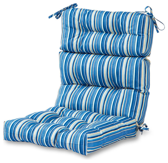 Outdoor High Back Chair Cushion - Beach Style - Outdoor Cushions And