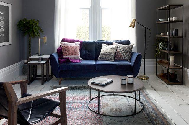 Blue Sofa, What Colours Go With Dark Blue Sofa