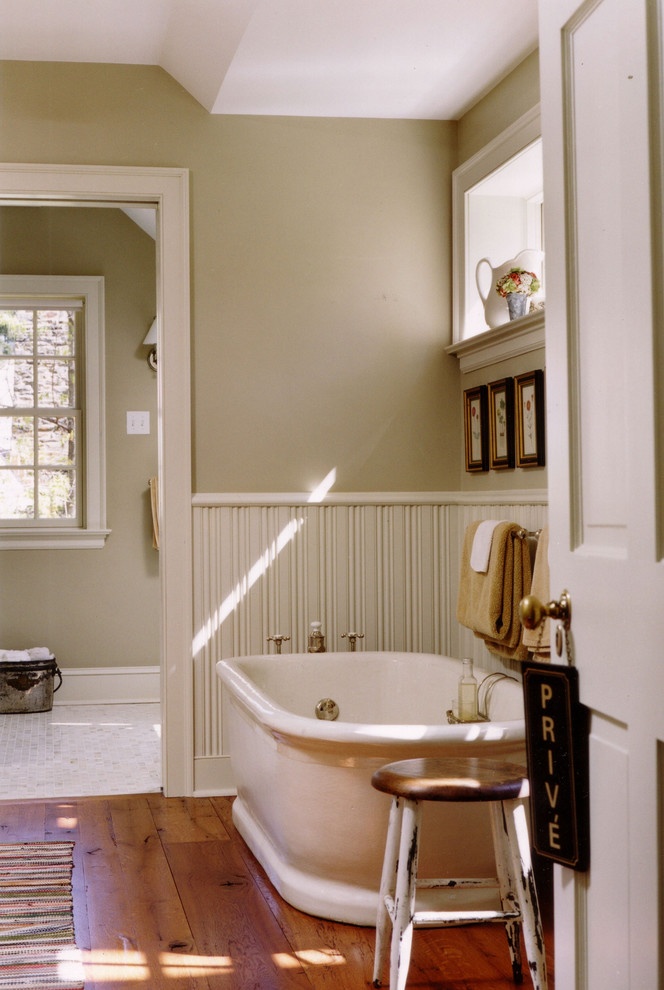 Inspiration for a traditional bathroom in Philadelphia with a freestanding tub.