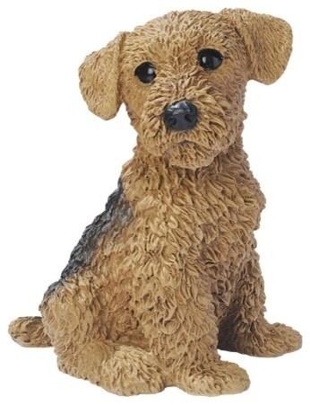 Airedale Puppy Dog Statue Sculpture Figurine