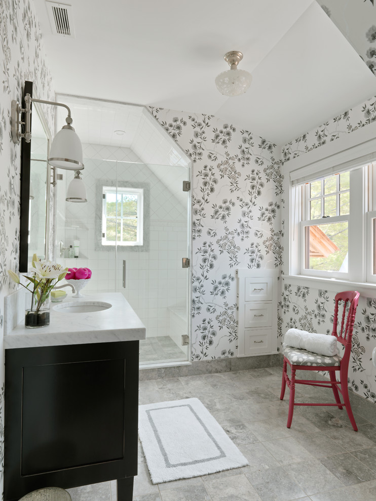 Beach style bathroom photo in Burlington