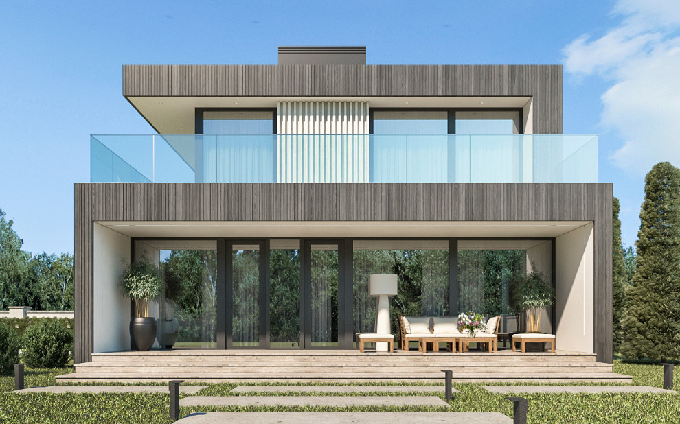 Двухэтажный современный дом для молодой семьи