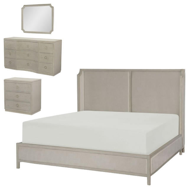 Rachael Ray Home Cinema Upholstered Shelter Bedroom Set California King 3100