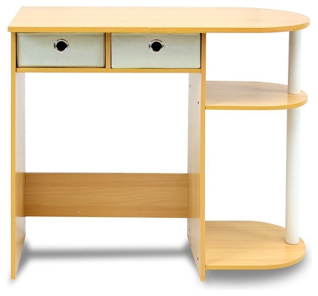Home Office Laptop Computer Desk Table In Beech Ivory