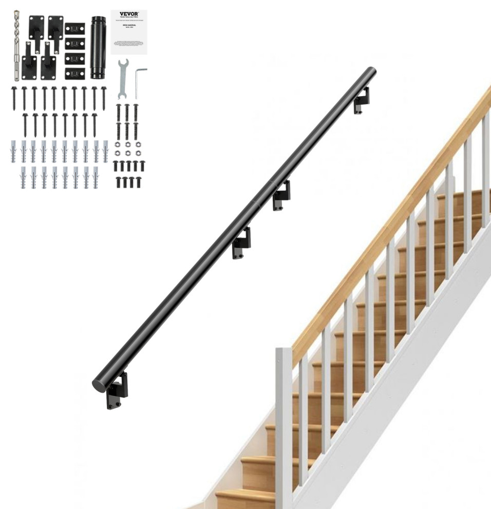 VEVOR 7 ft Wall-Mount Handrail Stair Railing Aluminum Alloy w/ Installation Kit