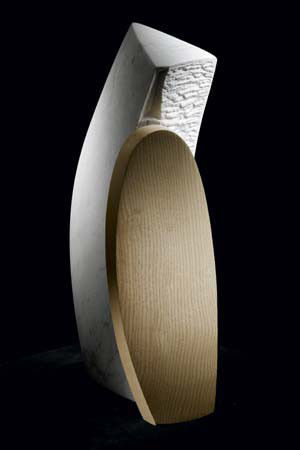 sculpture pierre & bois contemporain-sculpture