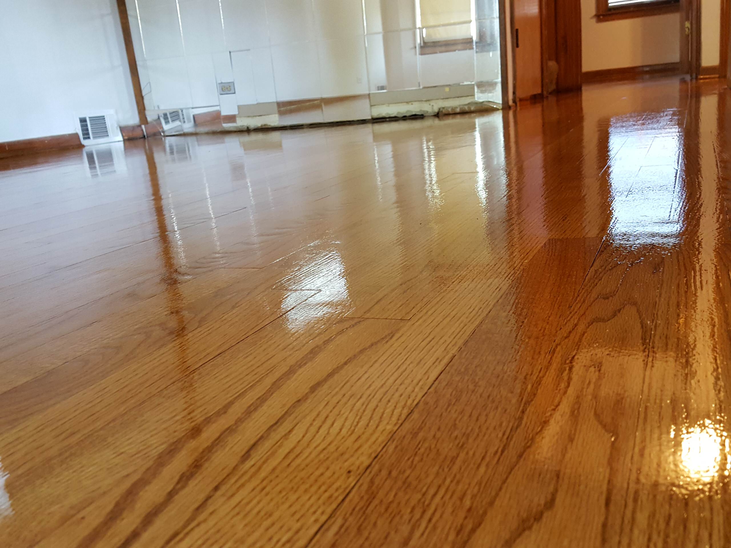2 and 1/4 red oak refinished , golden oak stain from minwax and 2 coats of satin