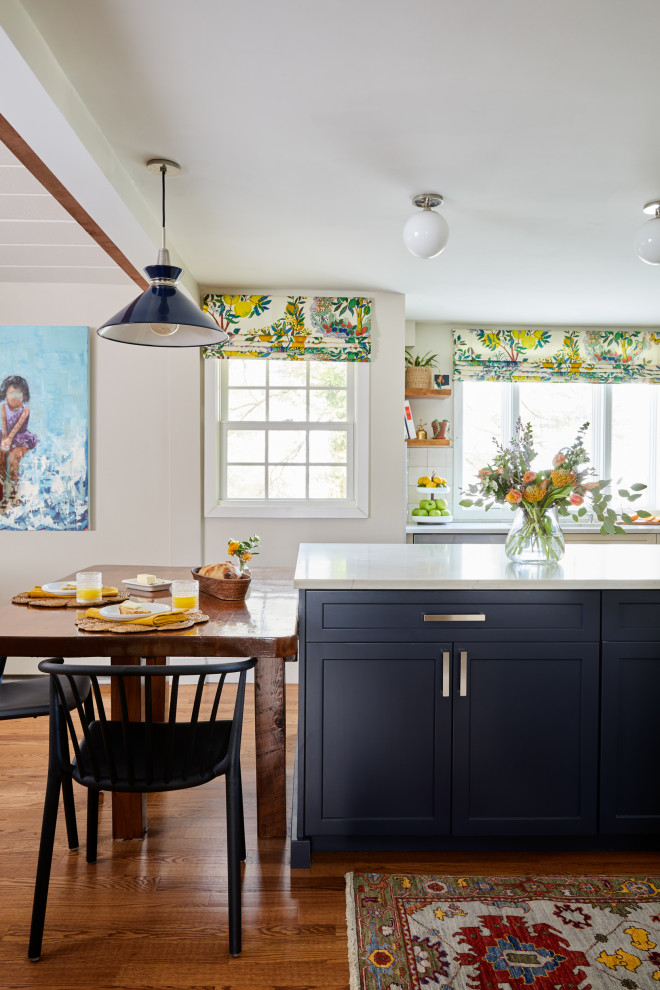 Example of a transitional kitchen design in Boston