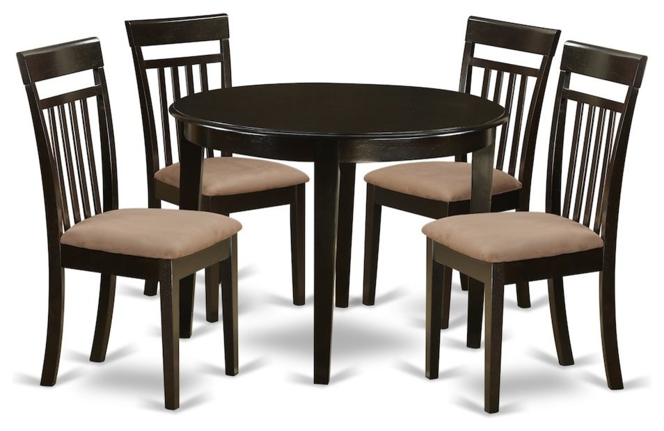 5 Pc Small Kitchen Table And Chairs Set-Round Kitchen Table And 4 Dining Chairs