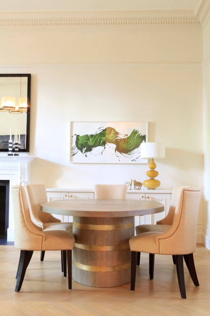 Painted Kitchens; Walnut dining table contemporary-dining-room