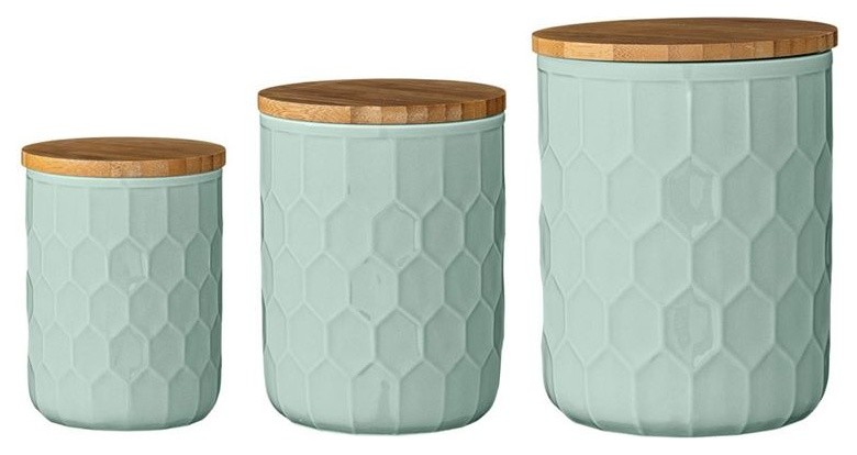 Mint Jars With Bamboo Lids, 3-Piece Set