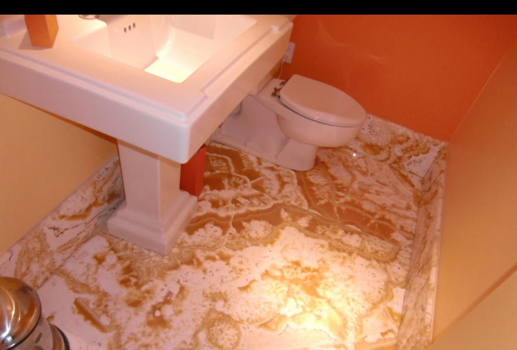 Spa Tub, Marble & Teak Trim