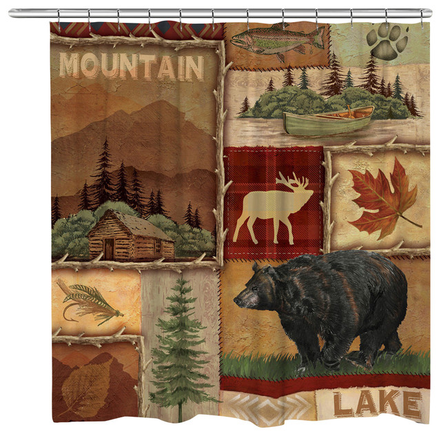 Lodge Collage I Shower Curtain