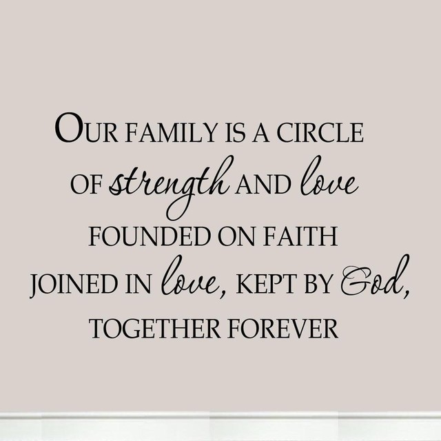 Our Family a Circle Strength Love,Founded on Faith.Together Vinyl Wall Decals