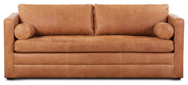 Poly and Bark Napa Leather Sleeper Sofa, Cognac Tan - Contemporary - Sleeper  Sofas - by Edgemod Furniture | Houzz