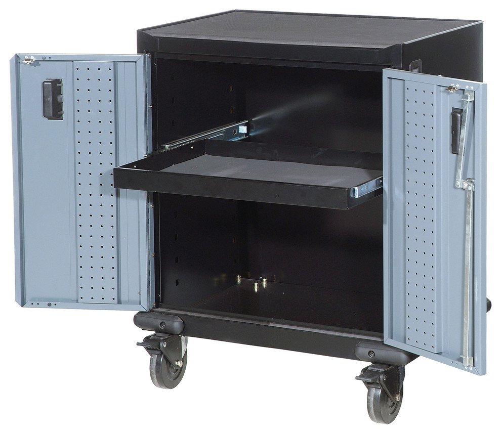 27" 2Door Industrial Grade Tool Trolley Contemporary Garage And