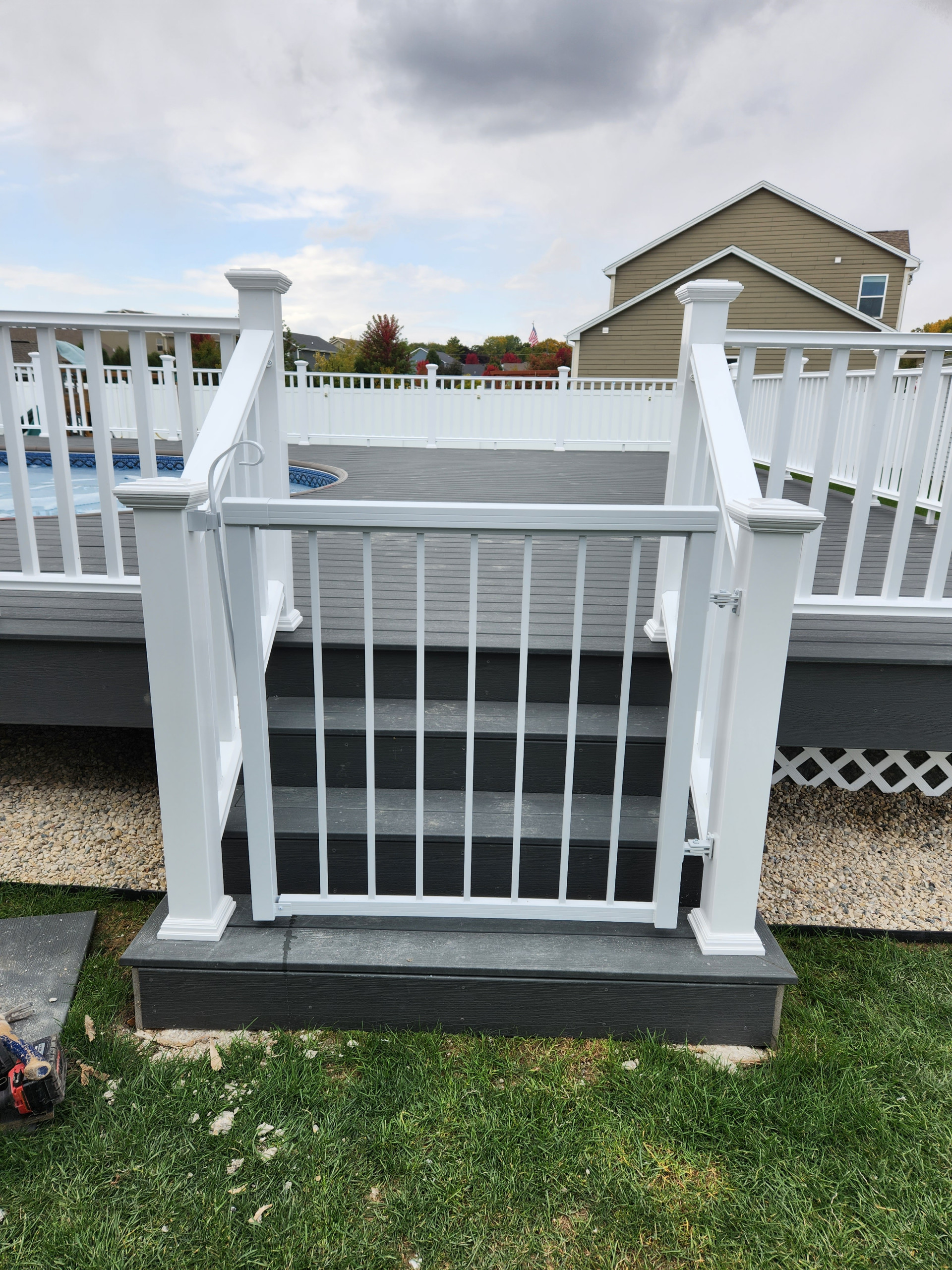 Composite deck around pool