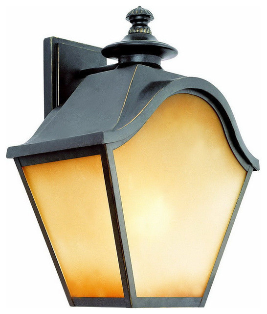 Bronze With Amber Tea Stained Glass 3 Light Exterior Wall Fixture Bronze With Amber Tea Stained Glass 3 Light Exterior Wall Fixture Traditional Outdoor Lights And Sconces By Lighting