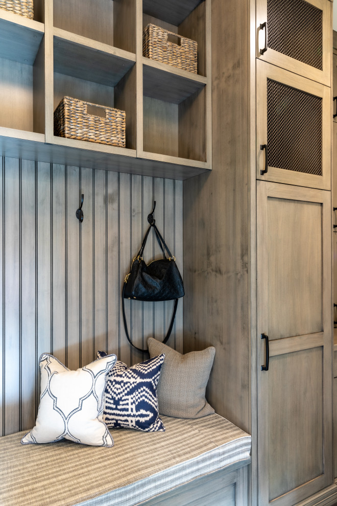 Photo of a large traditional mudroom in Denver.