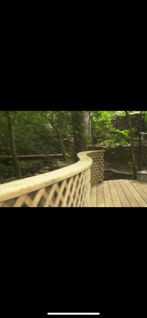 Curved, Shaded, Wooden Deck & Gazebo