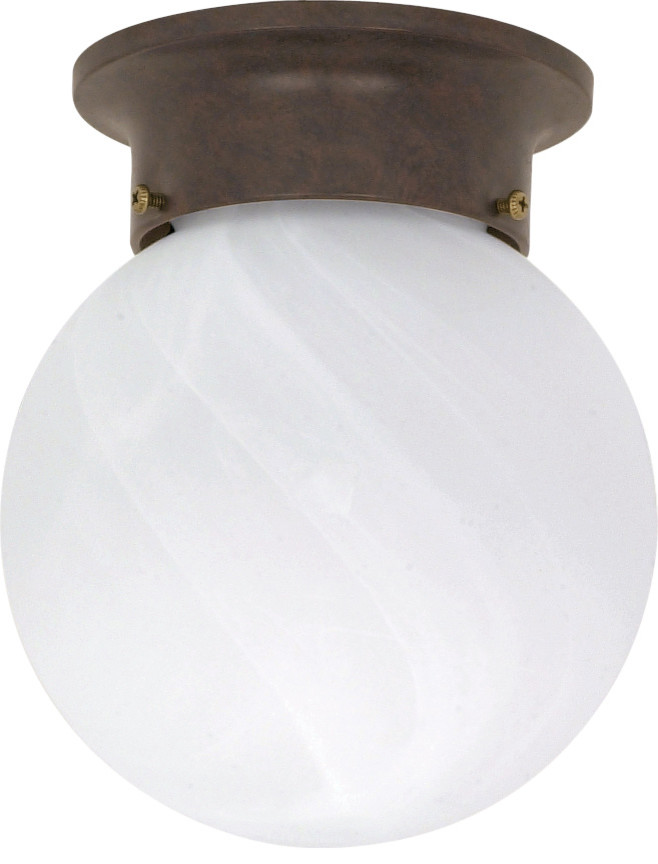 Nuvo 1-Light Incandescent Close-to-Ceiling Light Fixture, Old Bronze